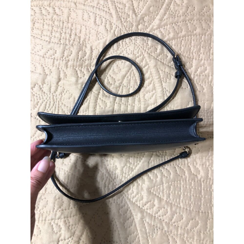 Coach Anna Foldover Crossbody Clutch 3036 Philippines Black Monogram Bag C2132 - Picture 5 of 10